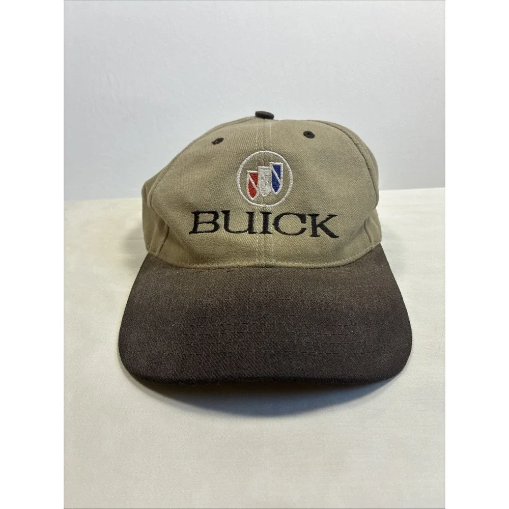 Vintage GM Buick Snap Back Beige Brown Headmost Brand